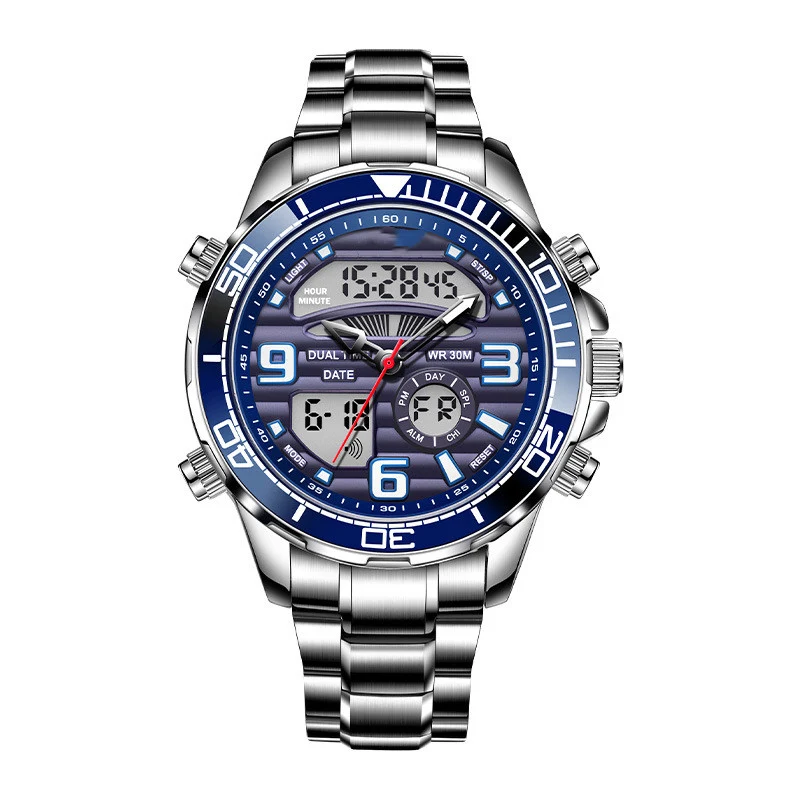 Reloj de cuarzo electrónico dual multifuncional para hombres — foto 4