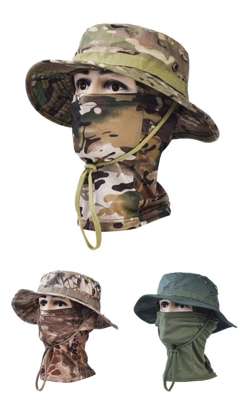 Title 6, Chapéu Boonie com máscara solar para homens, pe...