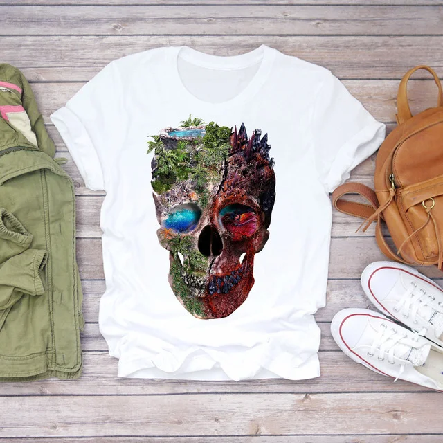 European And American Fashion Design Skull Pattern Printed Men's T-shirt Men's Top — photo 86