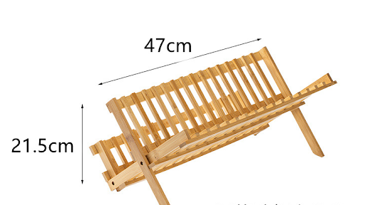 Title 7, Double Bamboo Dish Rack Kitchen Drain Rack with...