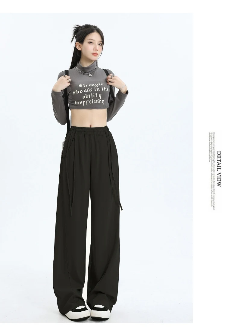 Title 24, High Waist Leisure Cargo Straight Wide Leg Trac...