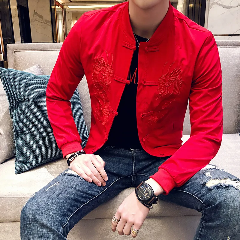 Retro dragon embroidered slim-fit jacket for a stylish, modern look. Experience a perfect fit and stand out with this un — photo 5