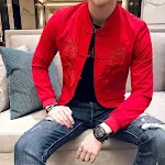 Retro dragon embroidered slim-fit jacket for a stylish, modern look. Experience a perfect fit and stand out with this un — photo 5