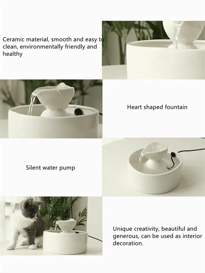 Title 5, Smart Circulation Ceramic Drinking Bowl Fountai...