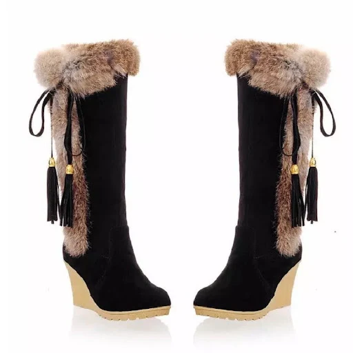 Title 2, Autumn and Winter New Frosted Plus Size Wedge B...