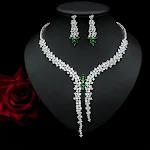Conjunto de Brincos e Colar Exagerados com Zircônia e Haste de Prata, para um Look Fashion e Elegante com Brilho Intenso. — foto 4