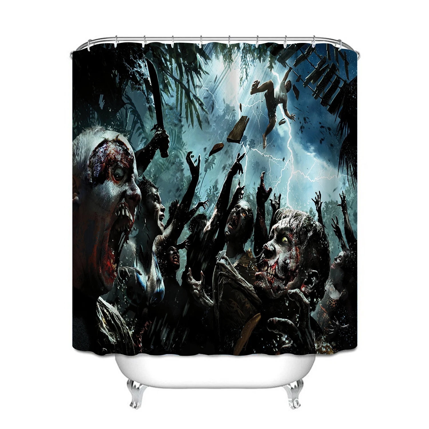 Cortina de ducha Halloween Cross Border North impermeable y antimoho. Decora y protege tu baño con estilo y durabilidad, fácil de limpiar. — foto 15