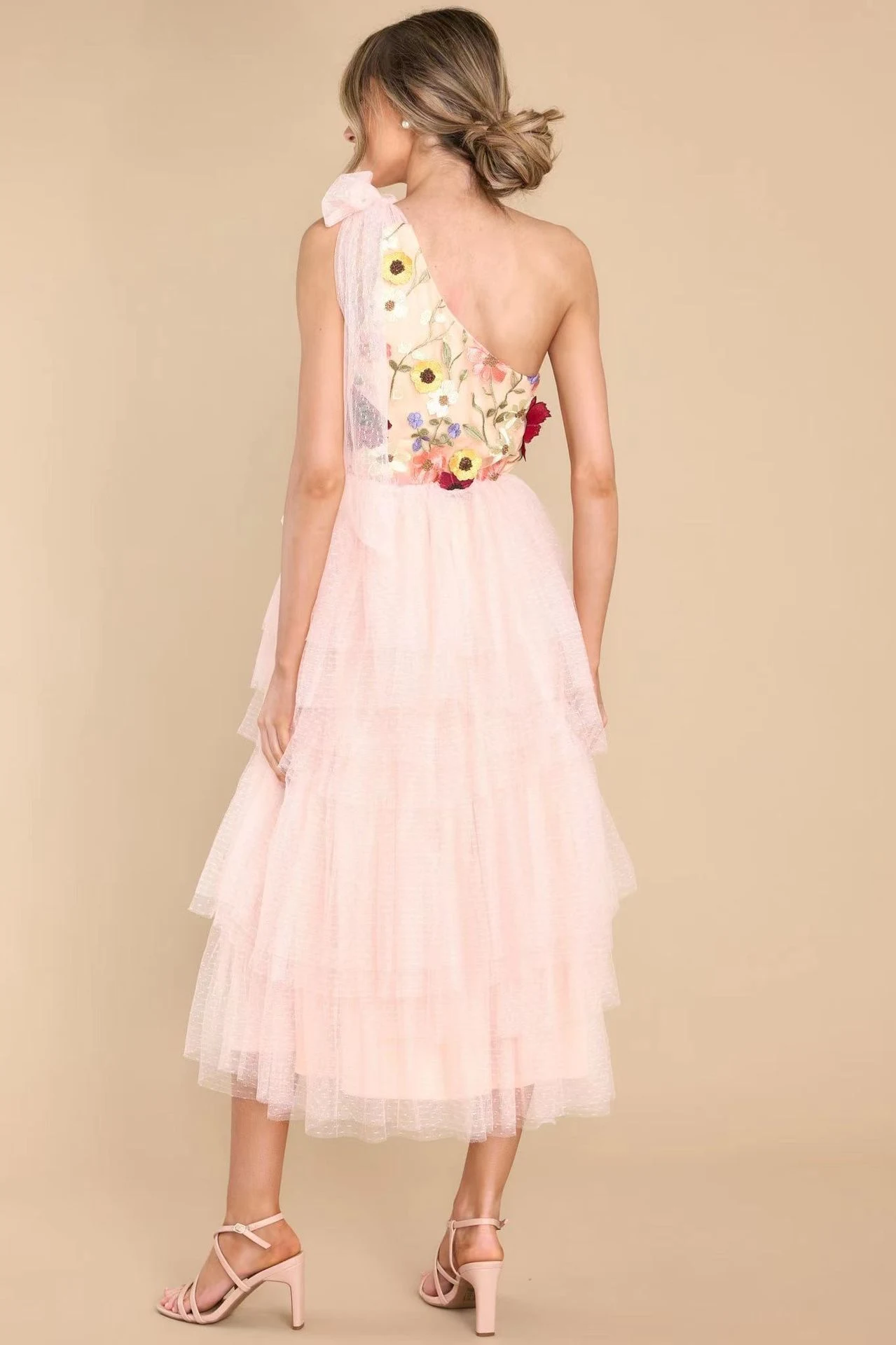 Title 2, Zomerjurk voor dames met 3D-bloemen, Europese e...
