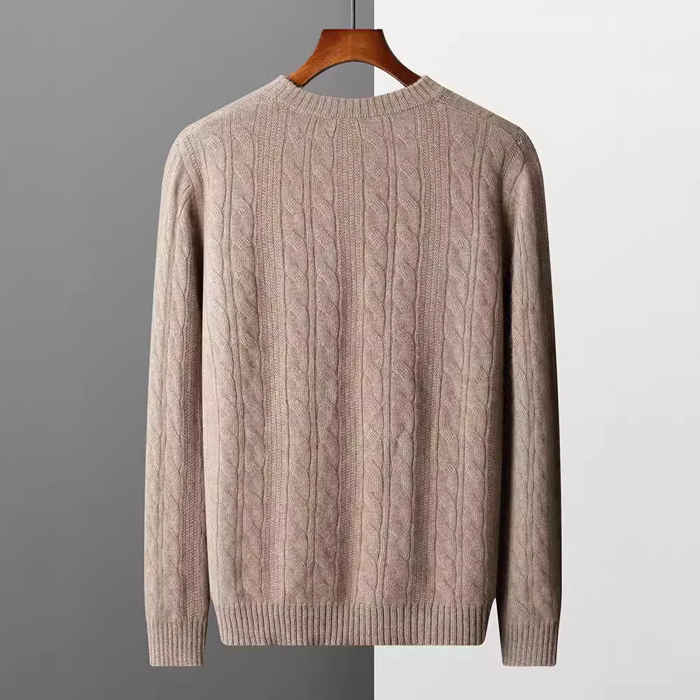Men's Round Neck Cashmere Sweater Long Sleeve Pullover Classic - Luxurious comfort and timeless style for everyday wear. — photo 8
