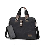 Maleta pasta masculina de lona Oxford casual para negócios, com alça de ombro e mão, ideal para o dia a dia profissional. — foto 13