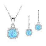 Conjunto de colar e brincos quadrados para mulheres Joias sofisticadas Ideal para diversas ocasiões Design moderno e elegante. — foto 4
