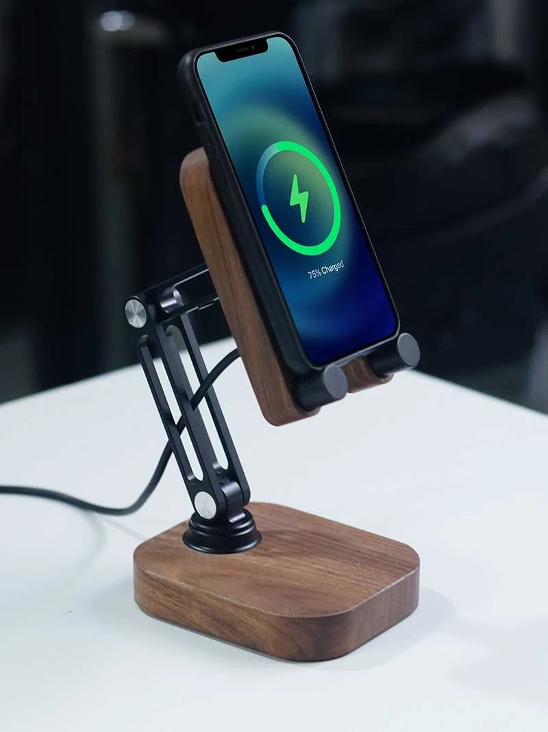Title 2, Black Walnut Aluminum Alloy Foldable Wireless C...