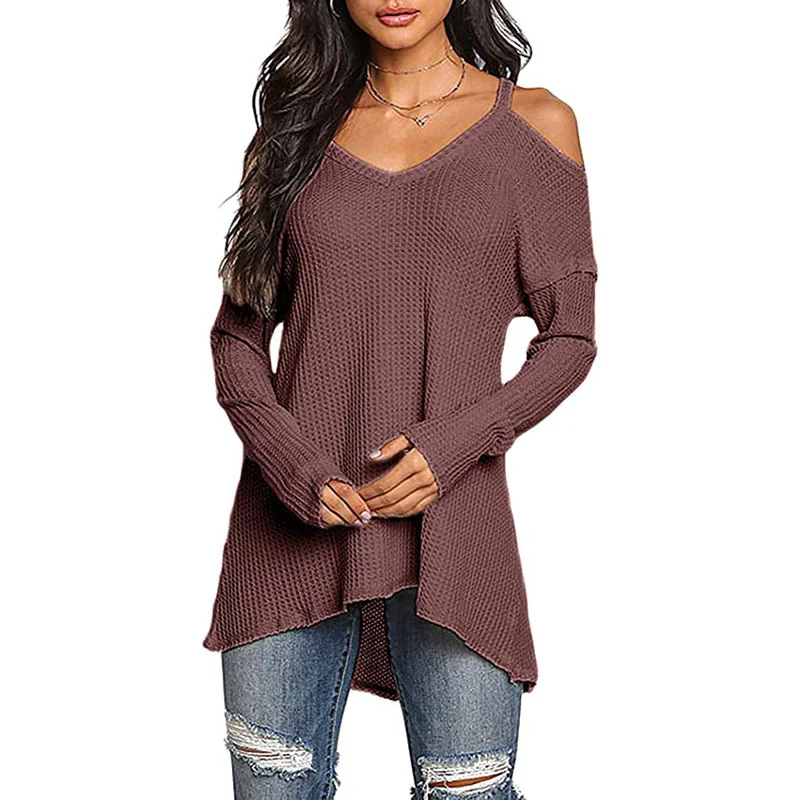 Title 8, Blusa Camiseta com decote em V e ombro a ombro,...