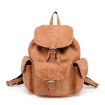 Mochila casual de couro vintage, ideal para o dia a dia, espaçosa e elegante. Perfeita para transportar seus pertences com conforto e estilo. — foto 5