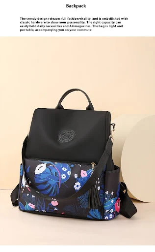 Title 25, Mochila feminina Oxford estampada moderna 2024 ...