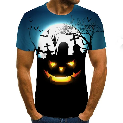 Title 2, Pumpkin Monster 3D Digital Print Mens Short Sl...
