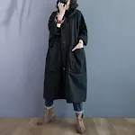 Oversized lange trenchcoat in grote maten, tot over de knie met grote zakken. Stijlvol en comfortabel voor een elegante uitstraling. — foto 10