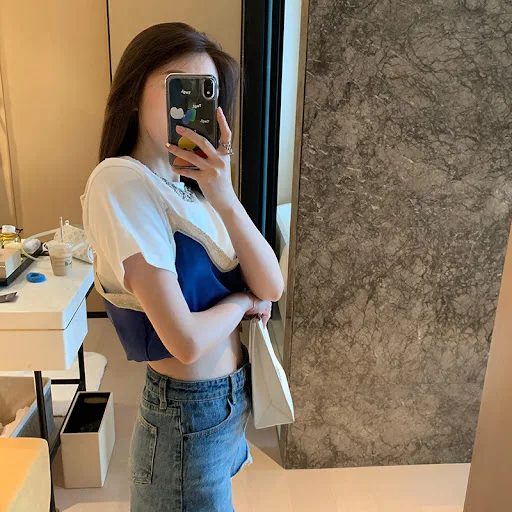 Title 5, Casual Short Cropped Umbilical Design Sense Sti...