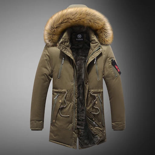 Title 6, Mid-length Casual Hooded Jacket with Fleece War...