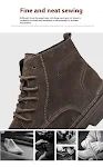 Round Toe Top Layer Cowhide Casual Men's Leather Boots for everyday wear. Comfortable and stylish leather boots for casu — photo 12