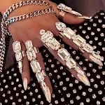 Witte strass ring 5-delige set verstelbaar. Sprankelende sieraden voor dames. Ideaal voor dagelijks gebruik en speciale gelegenheden. — foto 6
