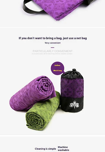 Title 10, Non-slip Particle Yoga Mat Towel, Sweat-absorbe...