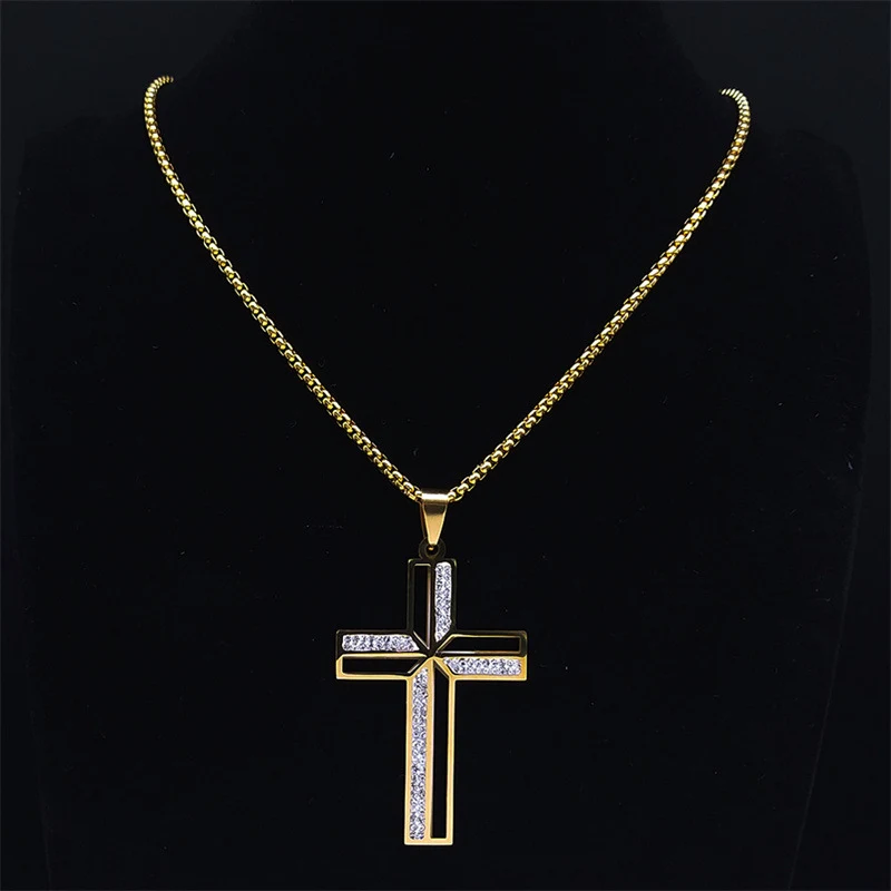 Colar de aço inoxidável com pingente de diamante estilo hip hop urbano, elegante e estiloso. Perfeito para um visual moderno. — foto 6