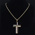 Colar de aço inoxidável com pingente de diamante estilo hip hop urbano, elegante e estiloso. Perfeito para um visual moderno. — foto 6