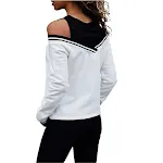 Blusa suelta de mujer a rayas de manga larga estilo casual perfecta para un look cómodo y a la moda. Ideal para el día a día y fácil de combinar. — foto 5