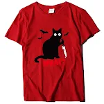 Cat with bloody dagger figurine — photo 1