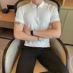 New Men's Zip Collar Polo Shirt Slim Fit T-Shirt Top Stylish and Comfortable for Everyday Wear A Versatile and Modern Wa — photo 2