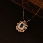 Colar de Zircônia Esmeralda Fritillary Exquisito, Brilho e Sofisticação para Mulheres, Ideal para Ocasiões Especiais e Presentes Memoráveis. — foto 7