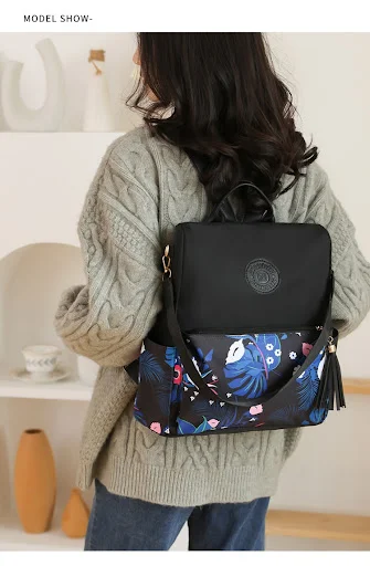 Title 21, Mochila feminina Oxford estampada moderna 2024 ...
