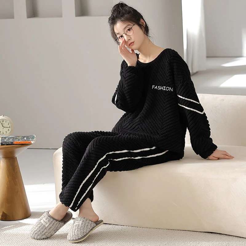Women's Clothing Winter Thickened Velvet Padded Coral Fleece Cartoon Suit — photo 3