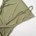Damesmode effen kleur trekkoord mouwloos sling casual jurk — foto 20