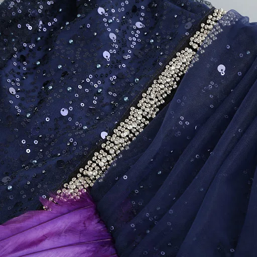Title 10, Womens Casual Purple Sequin Tube Top Dress, Ti...