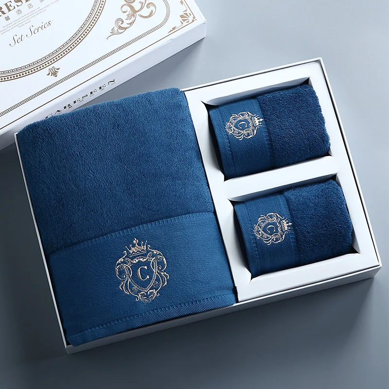 Title 5, Three-piece hotel bath towel set offering a lux...