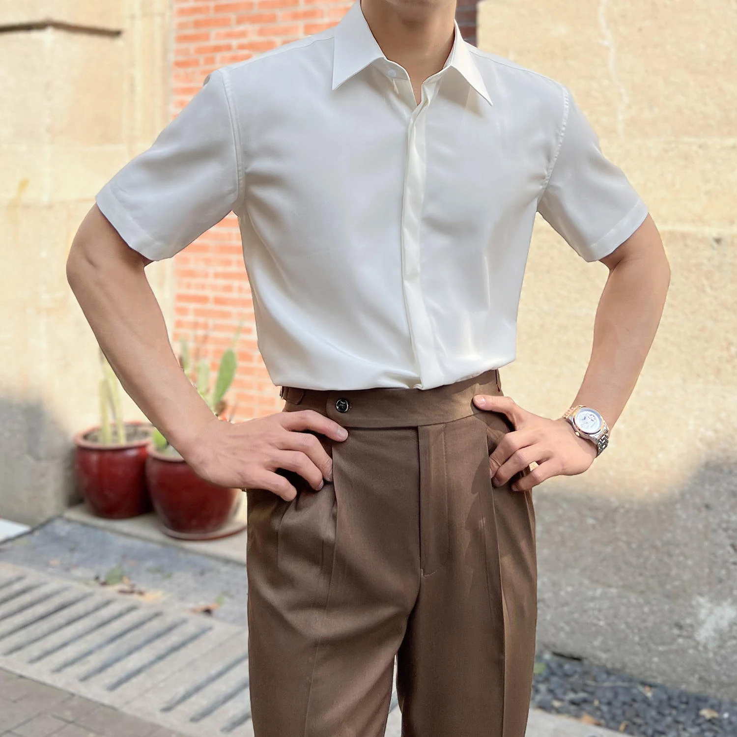 Title 2, Mens Short Sleeve Slim Business Casual Shirt. ...