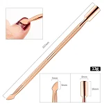 Stainless Steel Nail Art Dead Skin Pusher, Double-headed Nail Remover, Titanium Color Nail File for Professional Manicur — photo 2