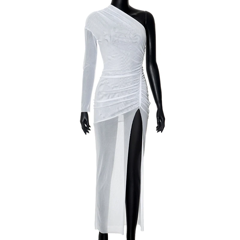 Title 13, Sheer Mesh Backless Slim Fit Sheath Dress. Flat...