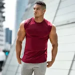 Regata fitness masculina sem mangas, respirável e absorvente de suor, perfeita para treinos e atividades físicas intensas, conforto e desempenho. — foto 12