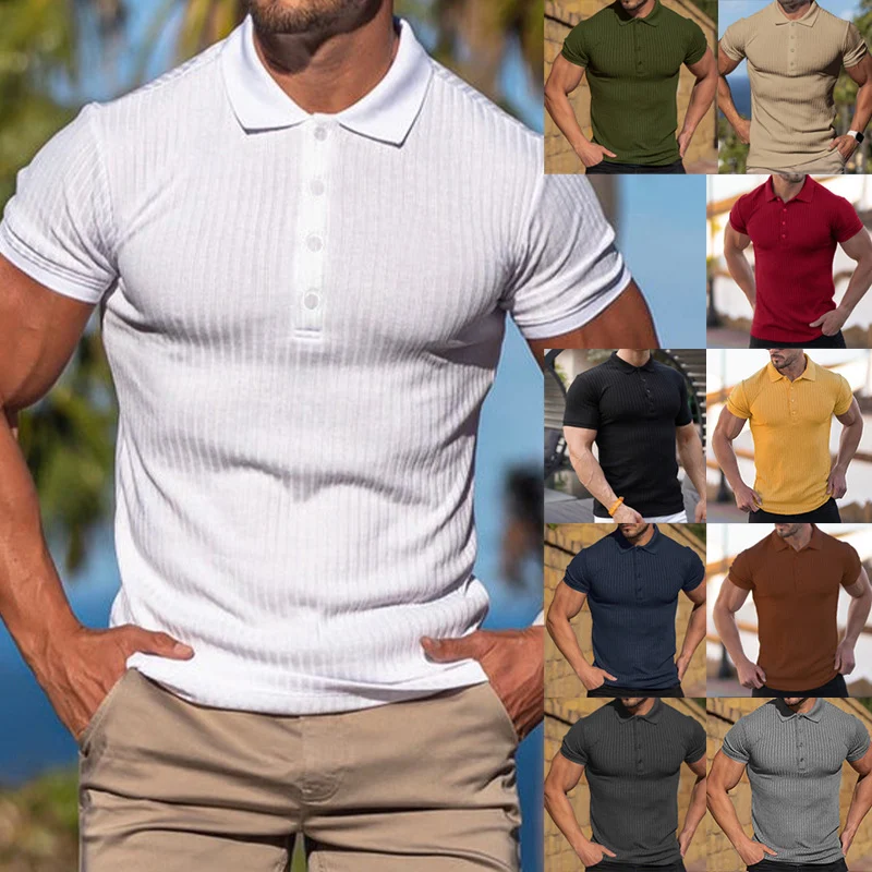 Slim Short-sleeved Mercerized Cotton Polo Shirt Stylish and Comfortable T-shirt Perfect for Everyday Wear Offers a Moder — photo 3