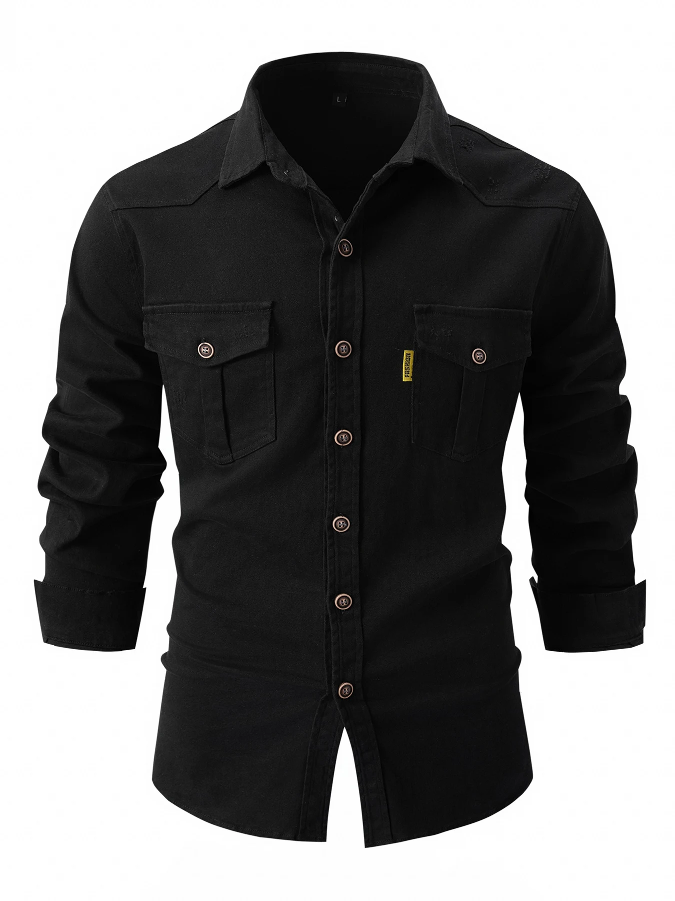 Title 10, Camisa masculina tamanho europeu com lavagem e ...