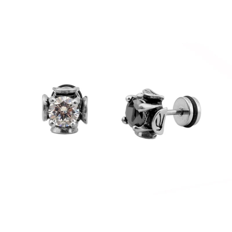 Brincos de aço inoxidável escuro, titânio e aço. Elegância masculina, durabilidade e design moderno para uso diário e ocasiões especiais. — foto 3