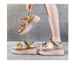 Colorful color-matching trendy women's summer platform sandals. Step out in style and comfort this summer with these fas — photo 10