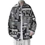 Camicia da uomo casual a maniche lunghe, ampia e confortevole, perfetta per un look rilassato e versatile, ideale per il tempo libero e l'uso quotidiano. — foto 1