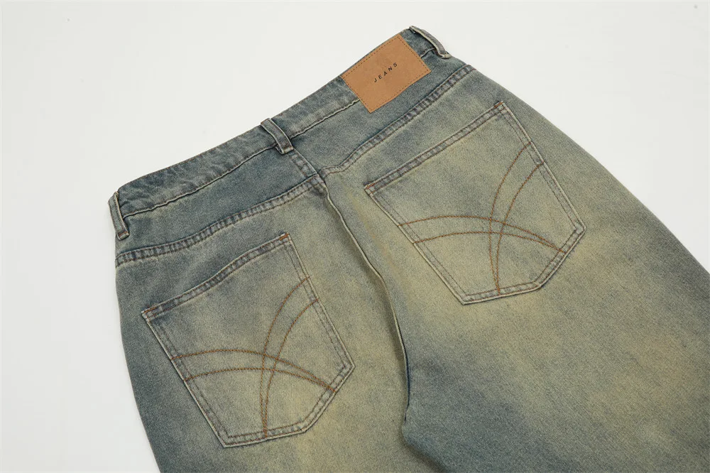 Title 3, Heren Heavy Industry Washing Hole Denim Jeans B...
