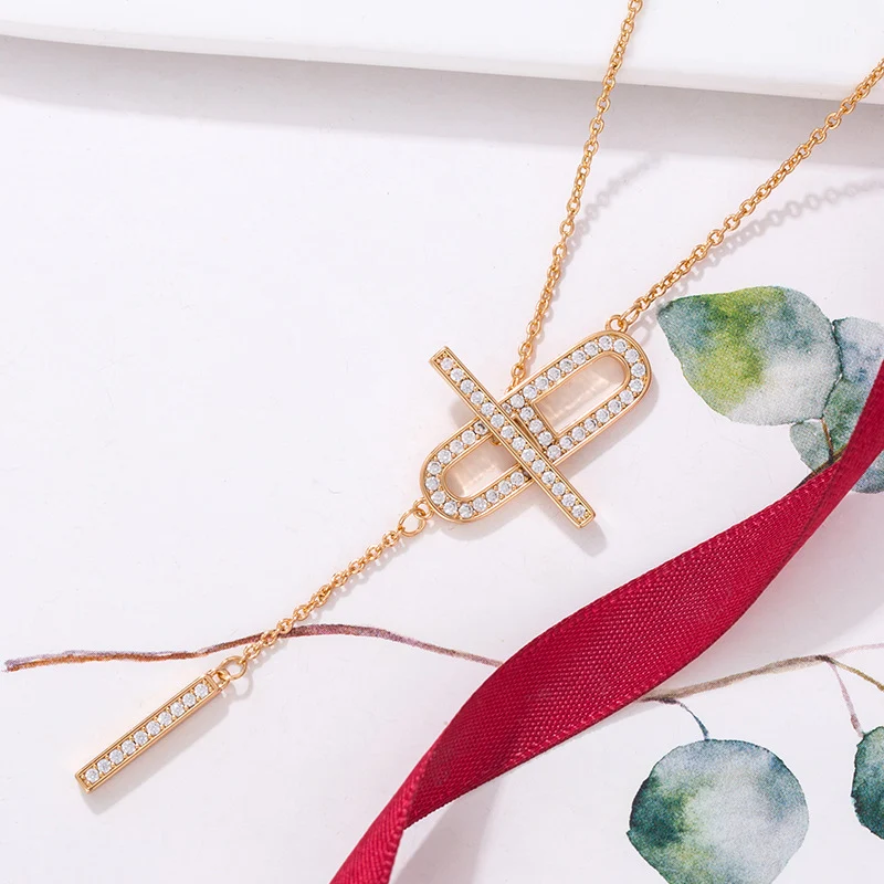 Corrente de clavícula com pingente de borla fashion feminina, um acessório elegante e charmoso para valorizar seu visual e adicionar um toque de estilo. — foto 5