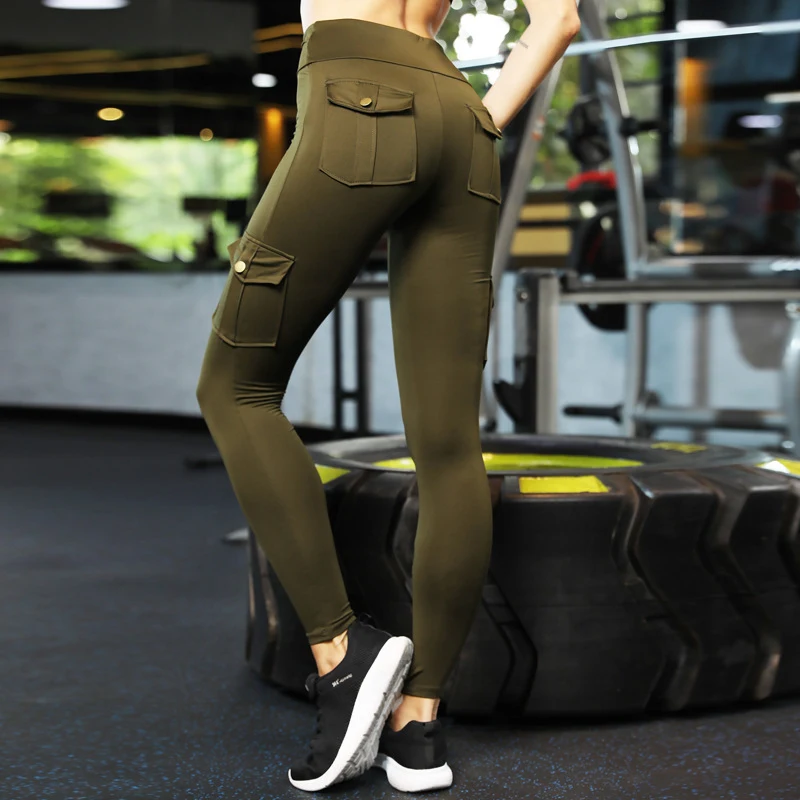 Net Red Pocket sportbroek voor dames, stretch, strak, sexy, fitness leggings, ideaal voor sport, yoga en workout, met zakje — foto 4