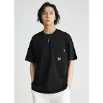 Embroidered Crew Neck T-shirt Cotton Double Yarn Loose fit offers ultimate comfort and style. Perfect for everyday wear, — photo 3